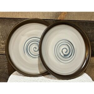DASH OF THAT TRACEY STONEWARE Dishes-2 DINNER PLATES- EUC